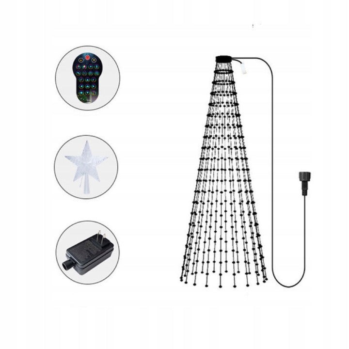 π Smart RGB Christmas Tree Waterfall Lights | DIY Patterns, Music Sync & App Control