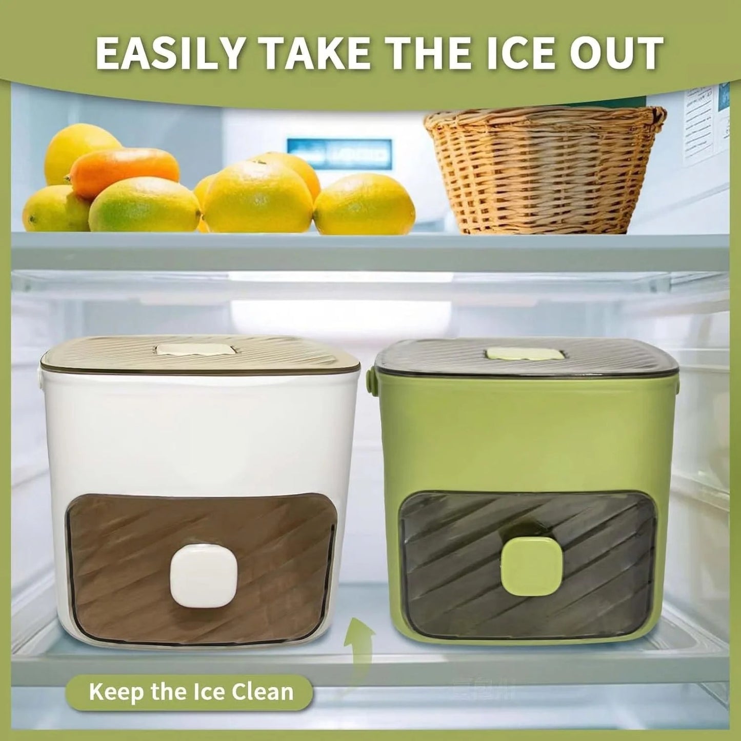 Portable Household Layer Ice Cube with Storage Bin & Lid
