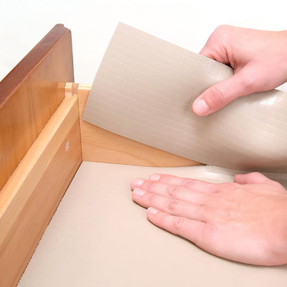 Taupe Perforated Solid Grip Non-Adhesive Drawer and Shelf Liner