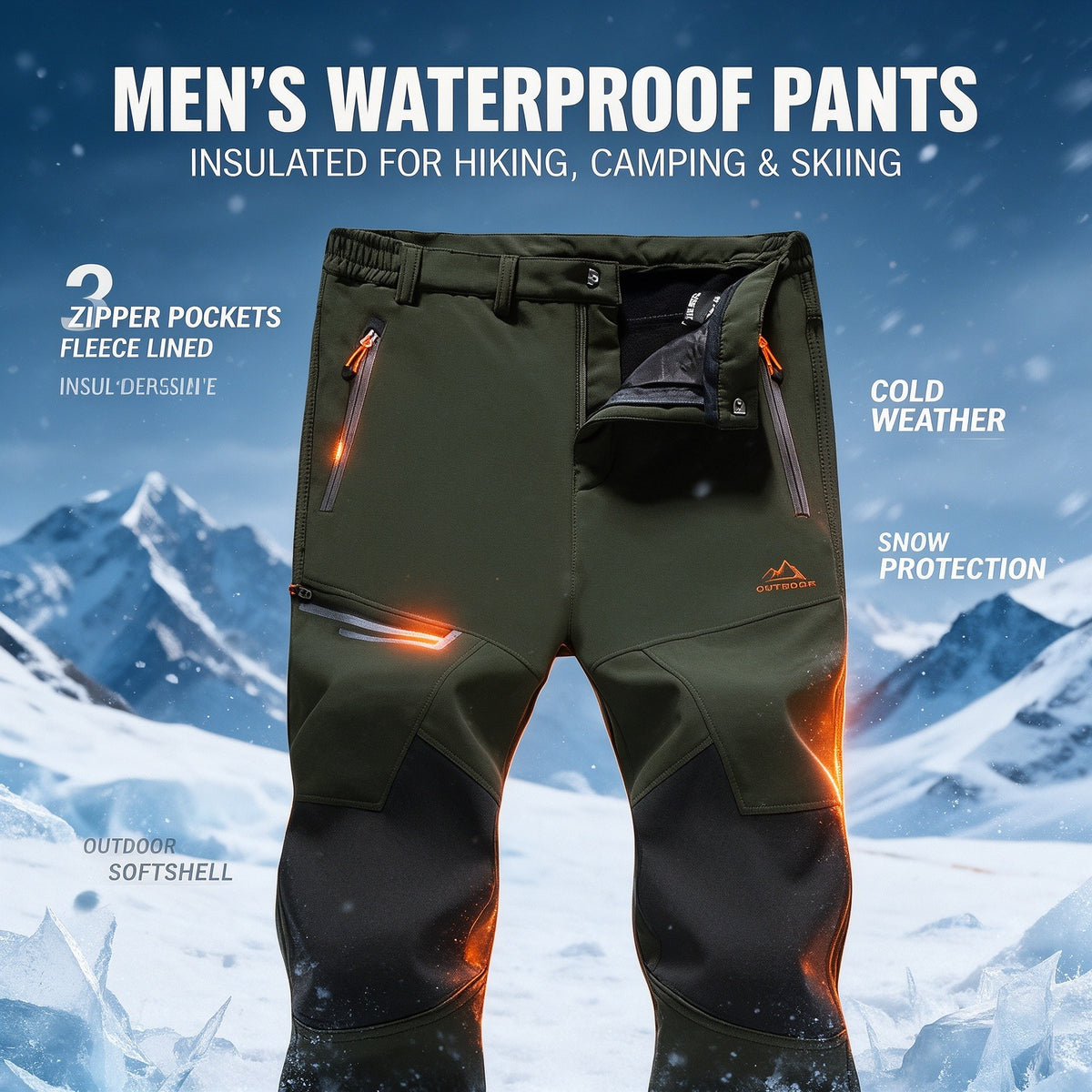 Men's Waterproof Pants Insulated