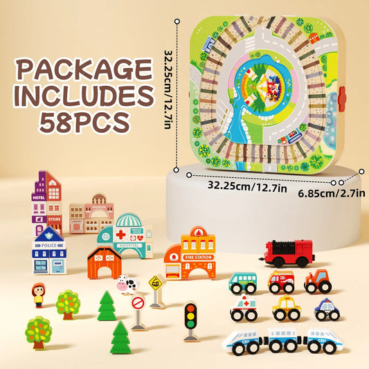 THE MAGNETIC WOODEN CITY TRAIN SET