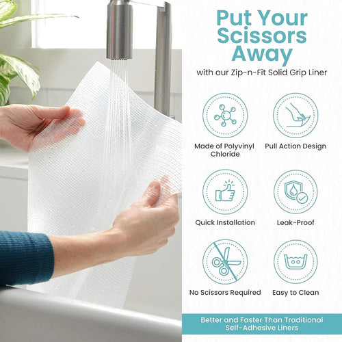 Taupe Perforated Solid Grip Non-Adhesive Drawer and Shelf Liner