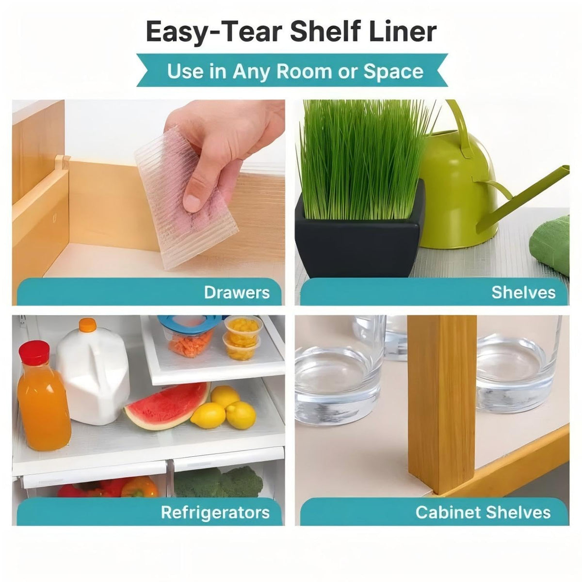 Taupe Perforated Solid Grip Non-Adhesive Drawer and Shelf Liner
