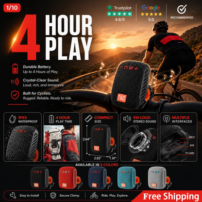 🔥Waterproof Bicycle Bluetooth Speaker with Mounting Bracket