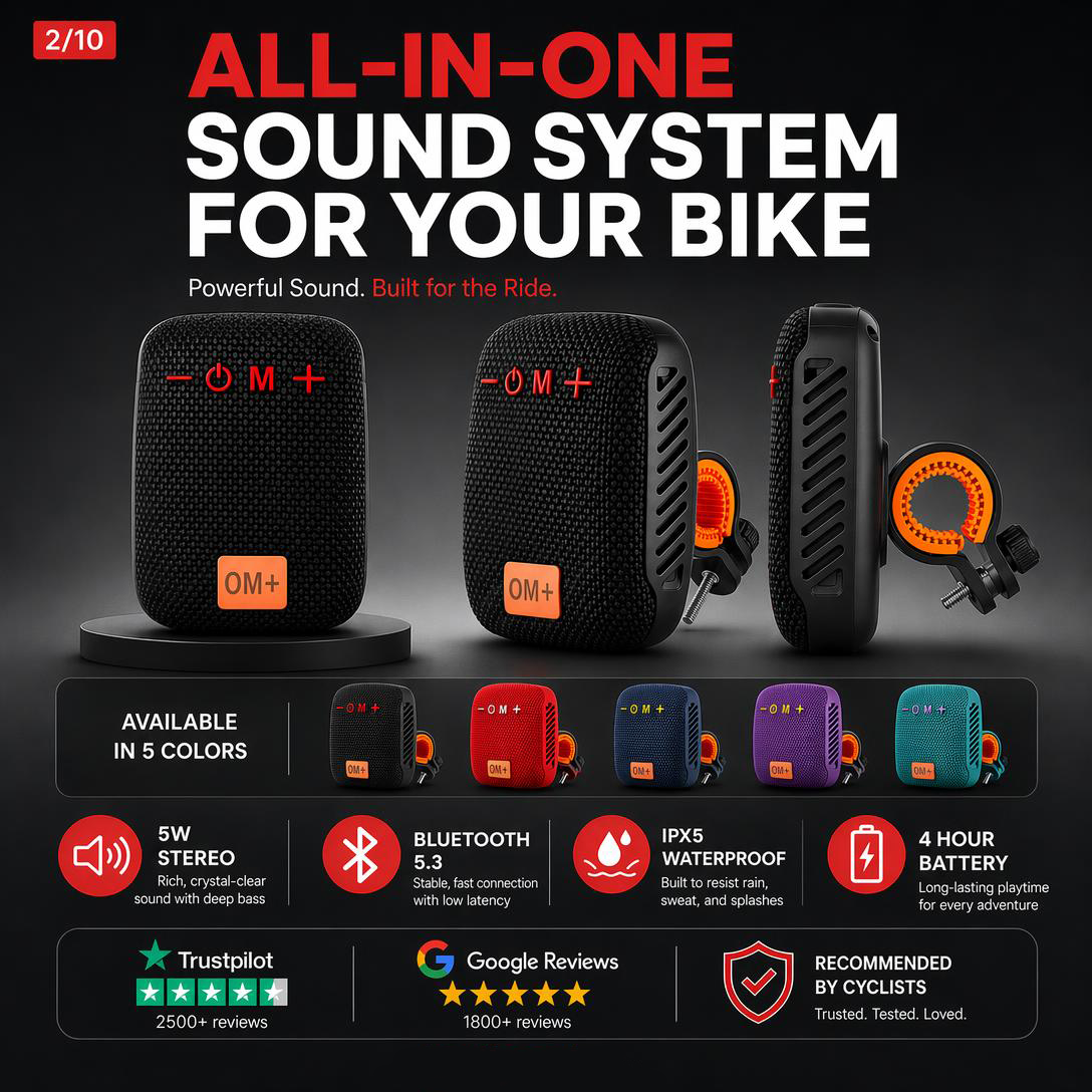 🔥Waterproof Bicycle Bluetooth Speaker with Mounting Bracket