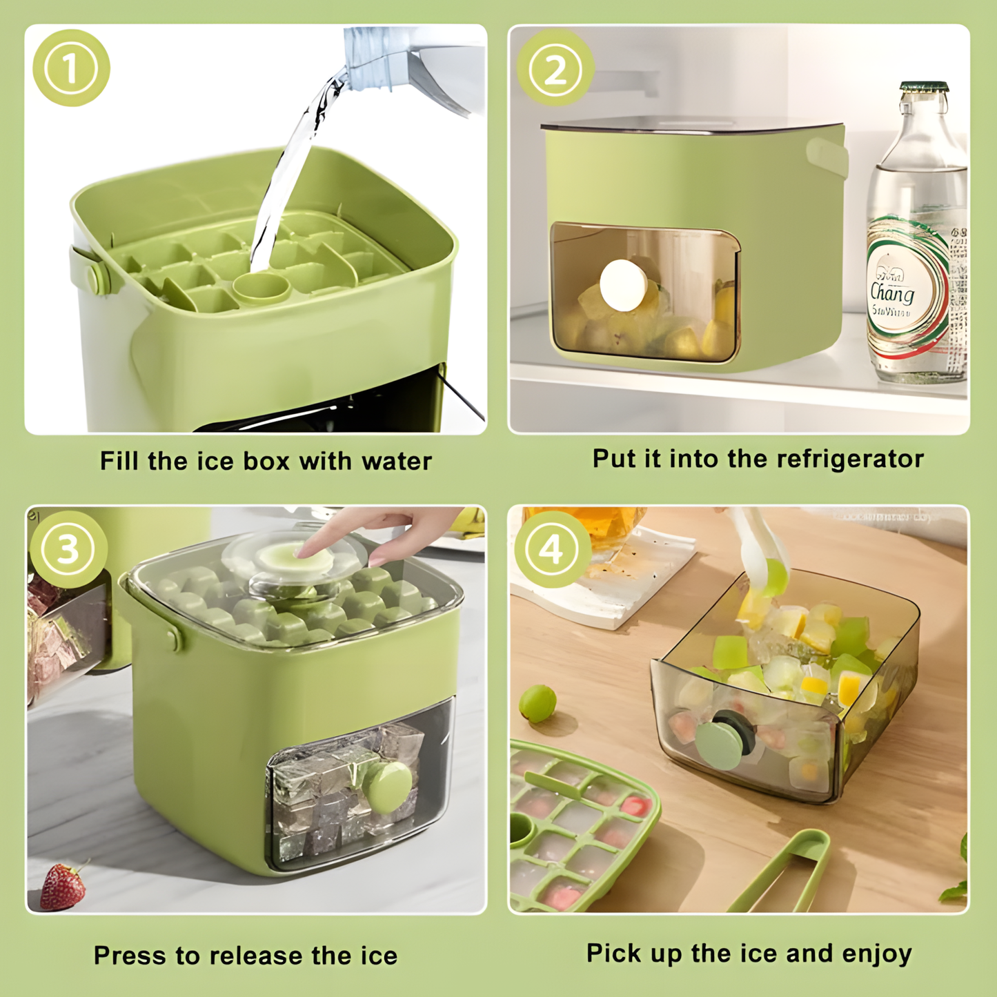 Portable Household Layer Ice Cube with Storage Bin ＆ Lid