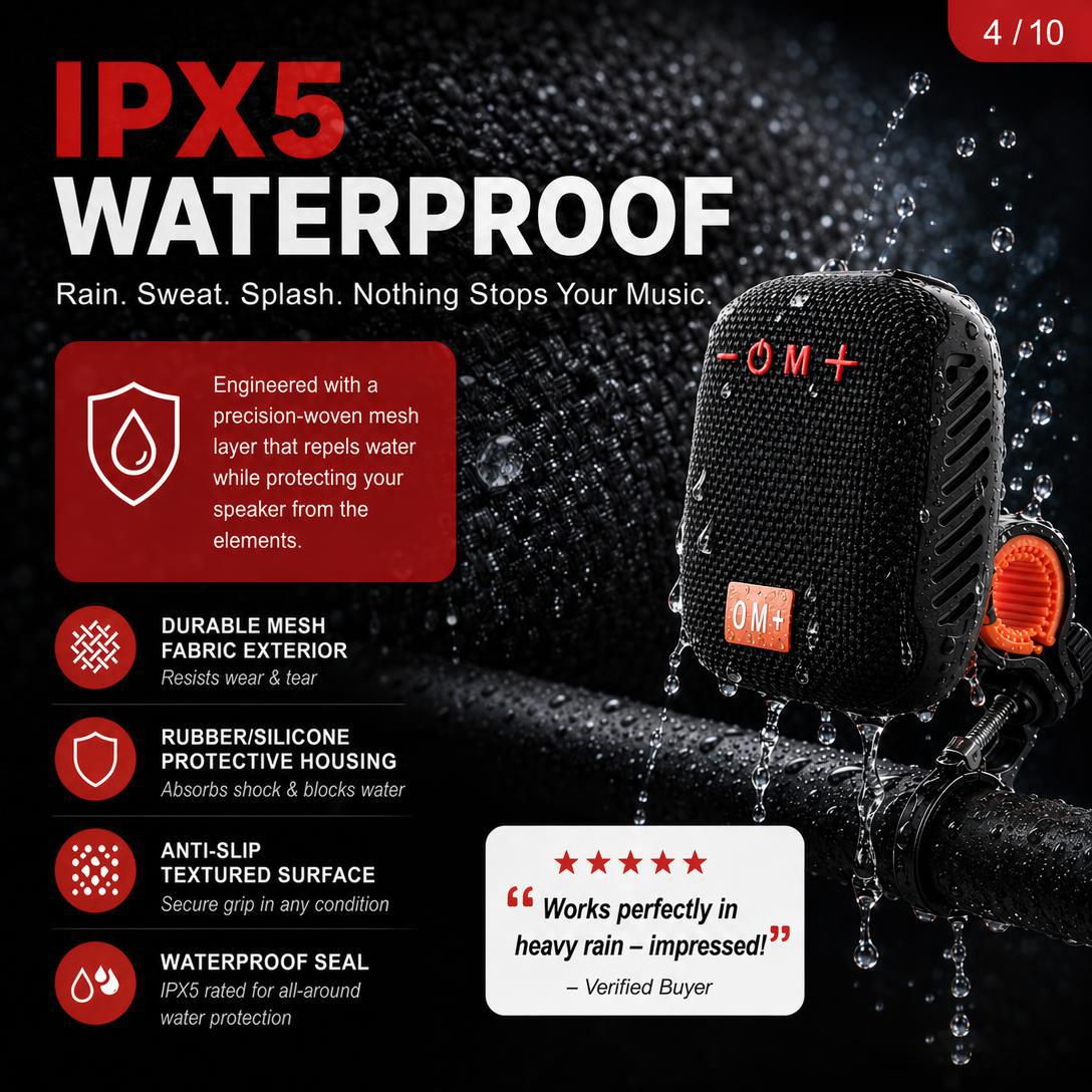 🔥Waterproof Bicycle Bluetooth Speaker with Mounting Bracket