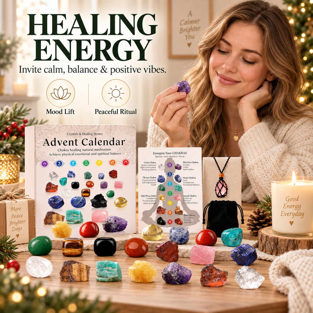 Crystal Advent Calendar - 24 Days Gemstone Gift Box 🎁