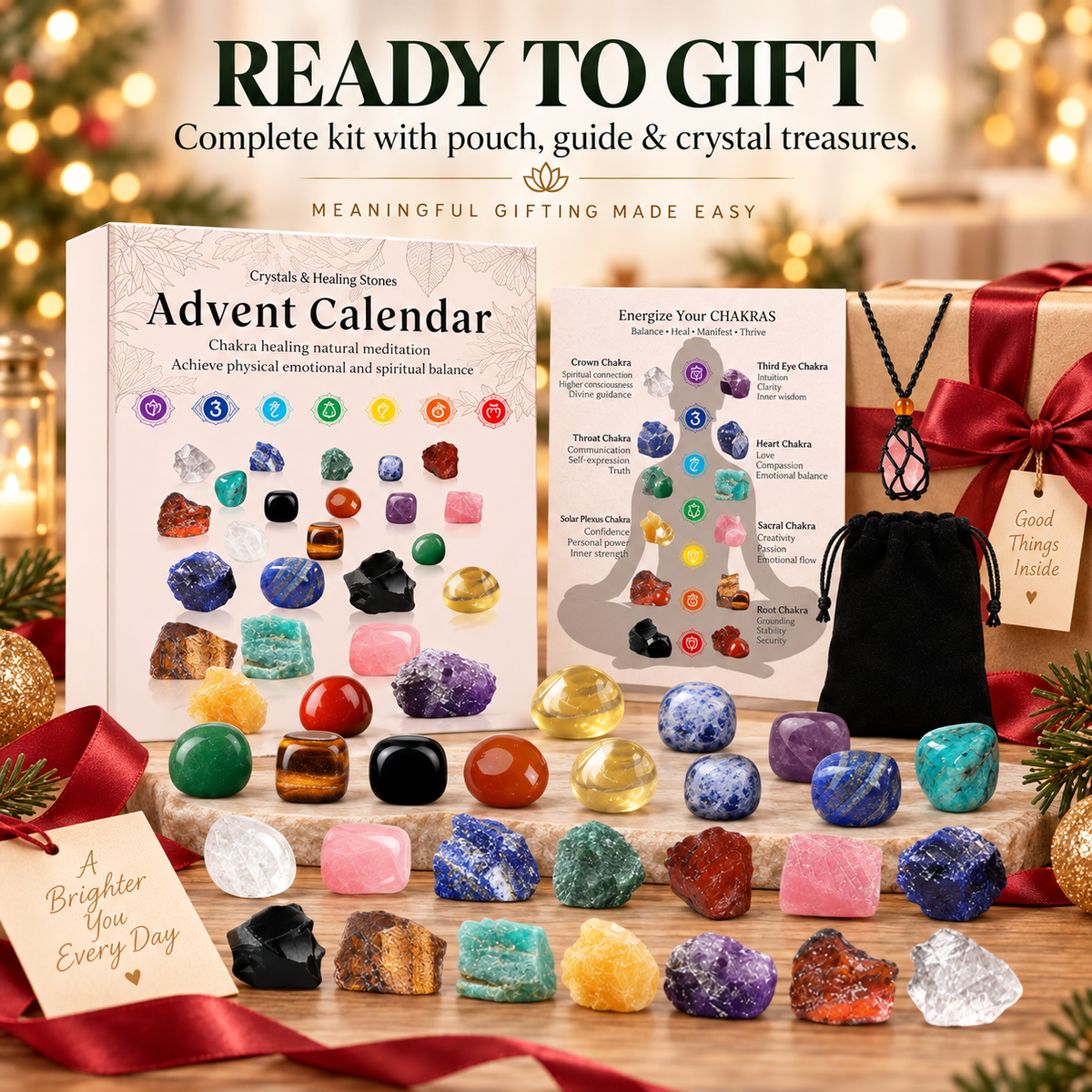 Crystal Advent Calendar - 24 Days Gemstone Gift Box 🎁