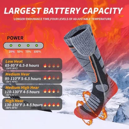 🎁Christmas offer: 50% discount🎅 Washable, rechargeable heated socks for women and men
