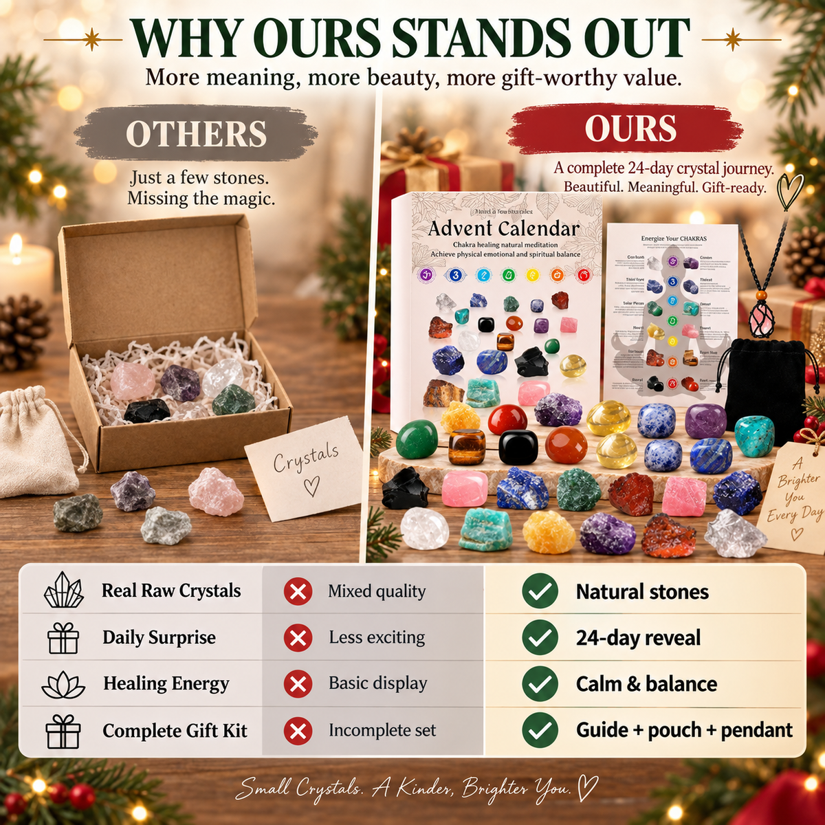 Crystal Advent Calendar - 24 Days Gemstone Gift Box 🎁