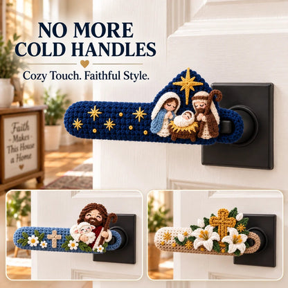 🔥Hand-Crocheted Blessing Door Handle Covers – Warm Handmade Home Decor