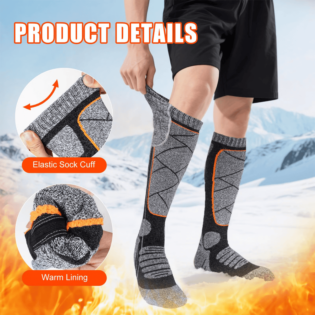 🎁Christmas offer: 50% discount🎅 Washable, rechargeable heated socks for women and men