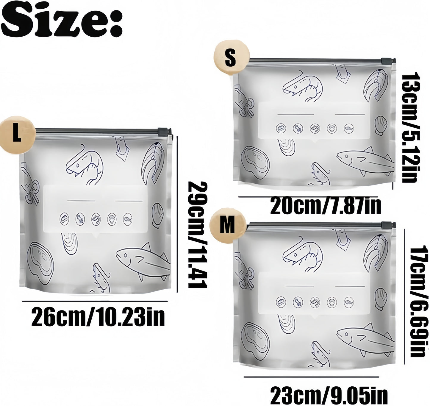 Reusable Aluminum Foil Sealable Storage Bags, 10 Pcs Aluminum foil Freezer Bags