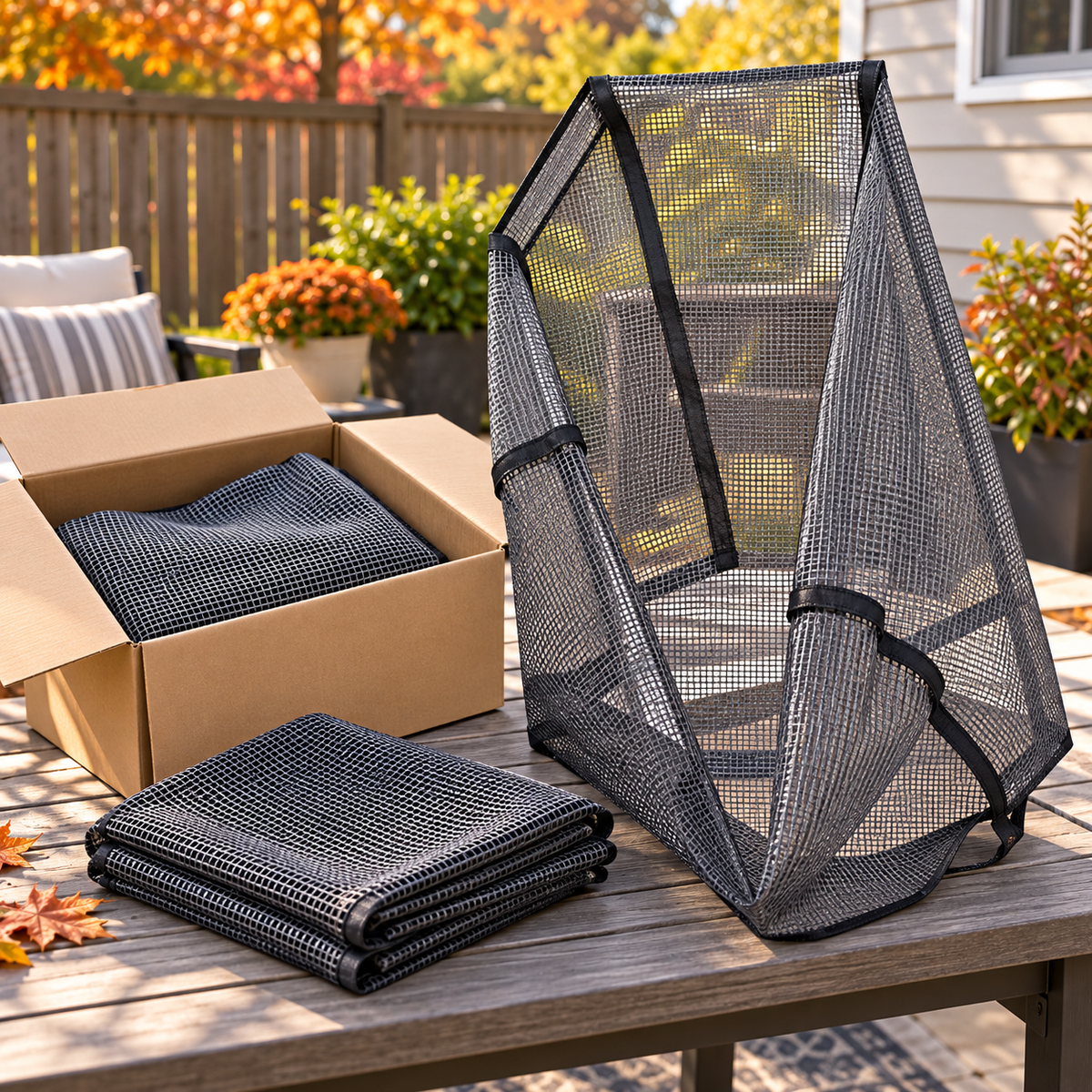🍂Breathable Full-Mesh Outdoor AC Cover – Leaf & Debris Guard with Secure Fit