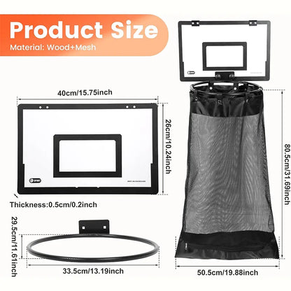 🏀 2-in-1 Door Hanging Laundry Basket with Basketball Hoop – Fun & Functional Storage!