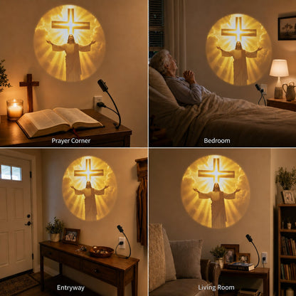 🙏 USB Jesus Wall Projection Lamp – Bring Peaceful Worship Glow Into Your Home
