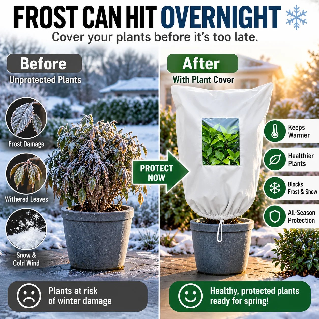 🌿 Winter Garden Must Have | Reusable Frost Protection Covers for Plants, Shrubs & Young Trees ❄️