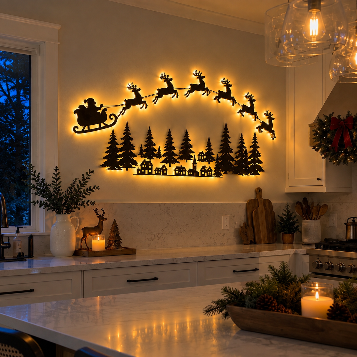 Reindeer Sleigh Press On