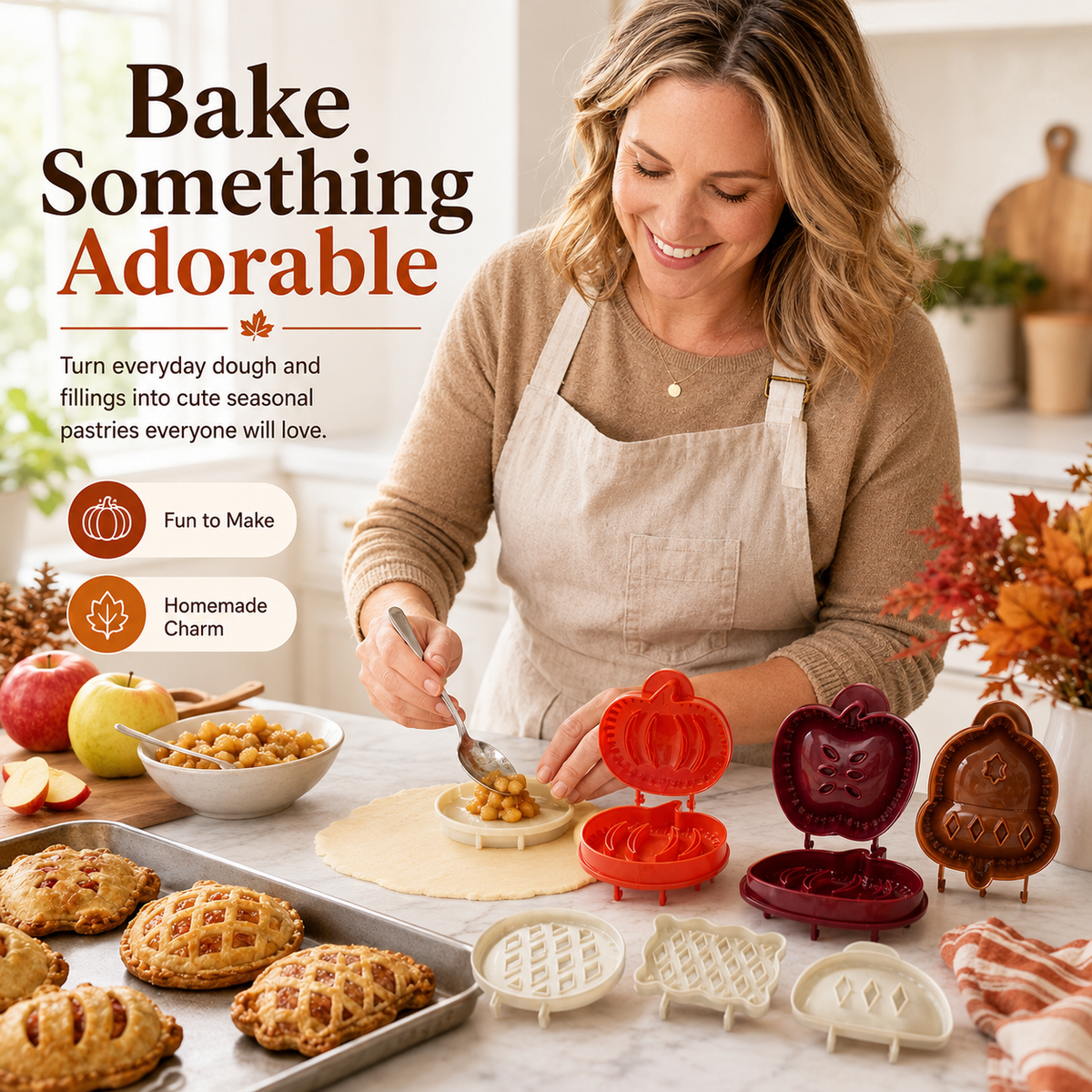 6 Pack Hand Pie Molds – Dough Presser for Mini Pocket Pies Baking
