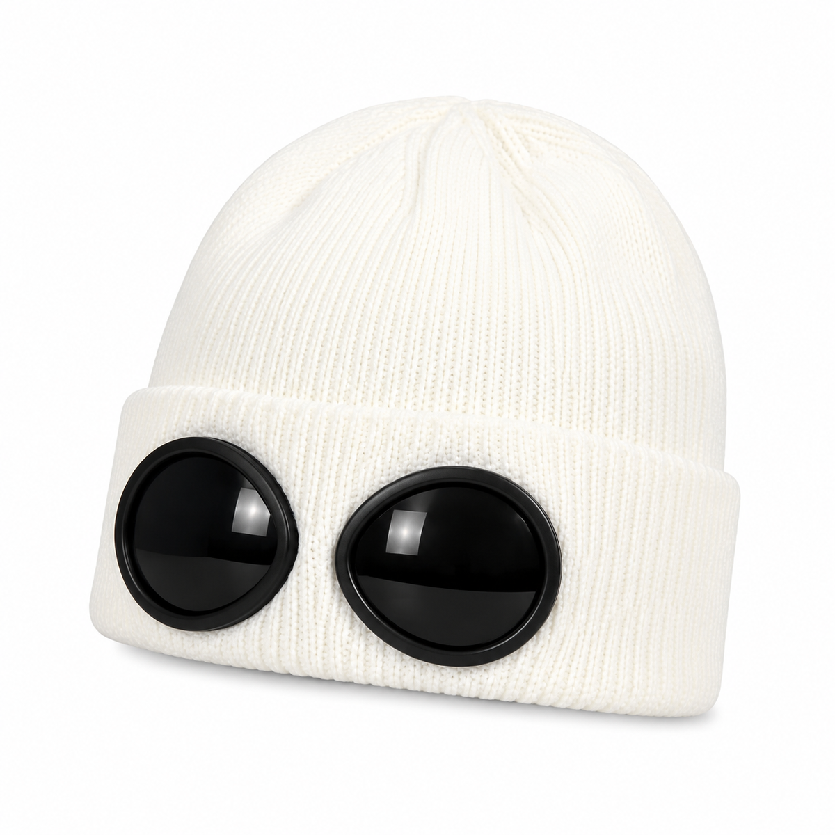 🧢 Retro Goggle Beanie Hat – Unique Winter Knit Cap for Outdoor Adventures