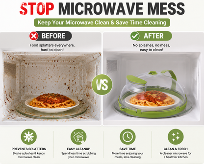🔥 50% OFF TODAY | 🍲 Collapsible Microwave Splatter Cover – Steam Vent Food Cover For Cleaner Microwave & Easy Kitchen Storage