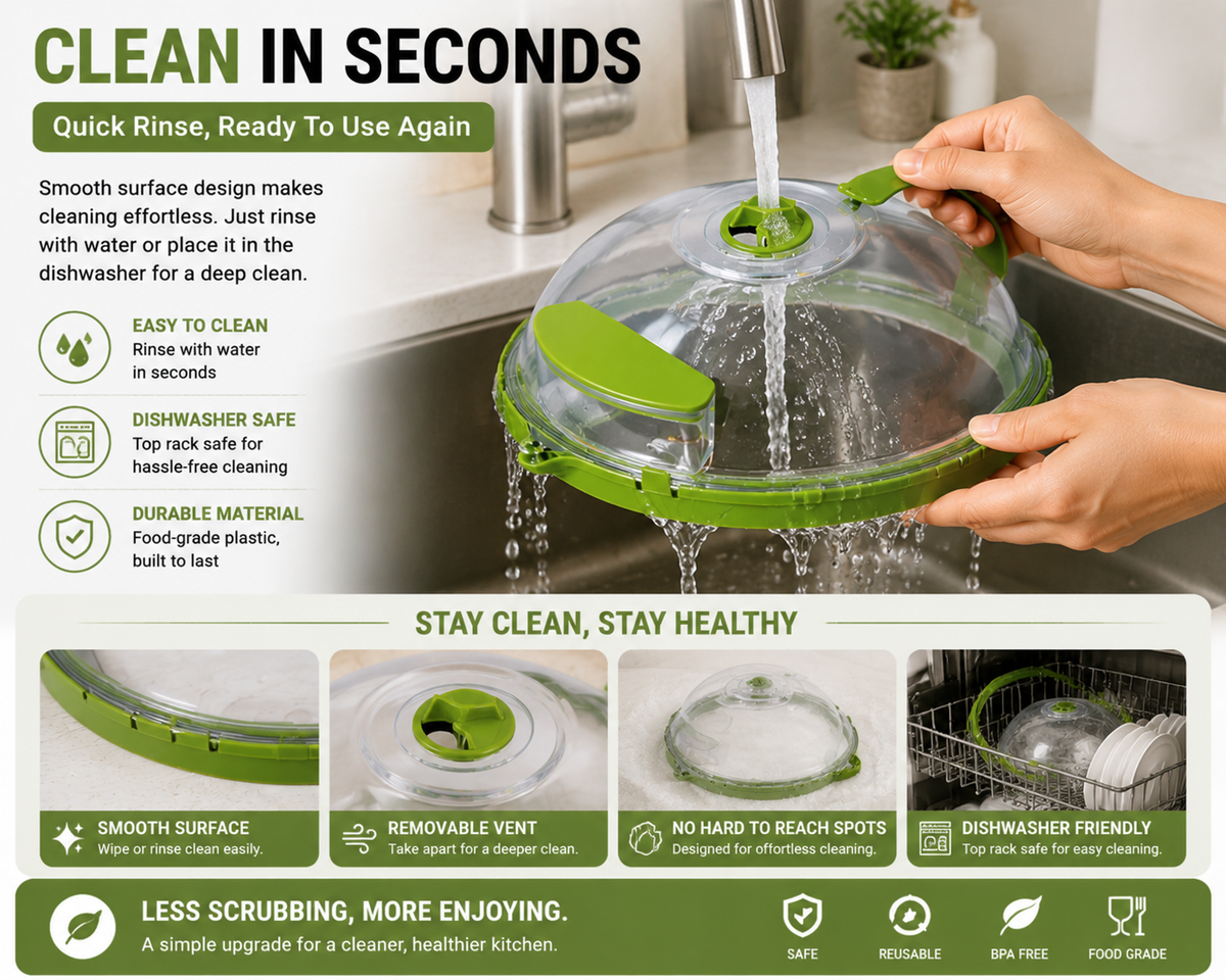 🔥 50% OFF TODAY | 🍲 Collapsible Microwave Splatter Cover – Steam Vent Food Cover For Cleaner Microwave & Easy Kitchen Storage