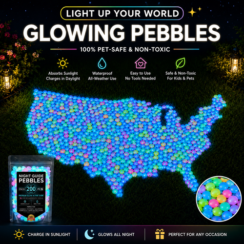 🌈Colorful Glow-in-the-Dark Garden Stones