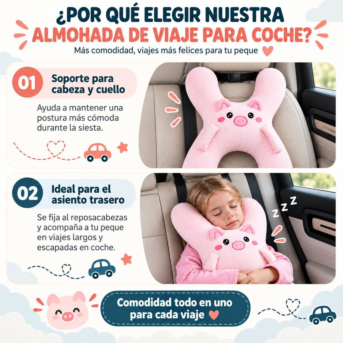 Almohada Infantil de Viaje ViaMimo
