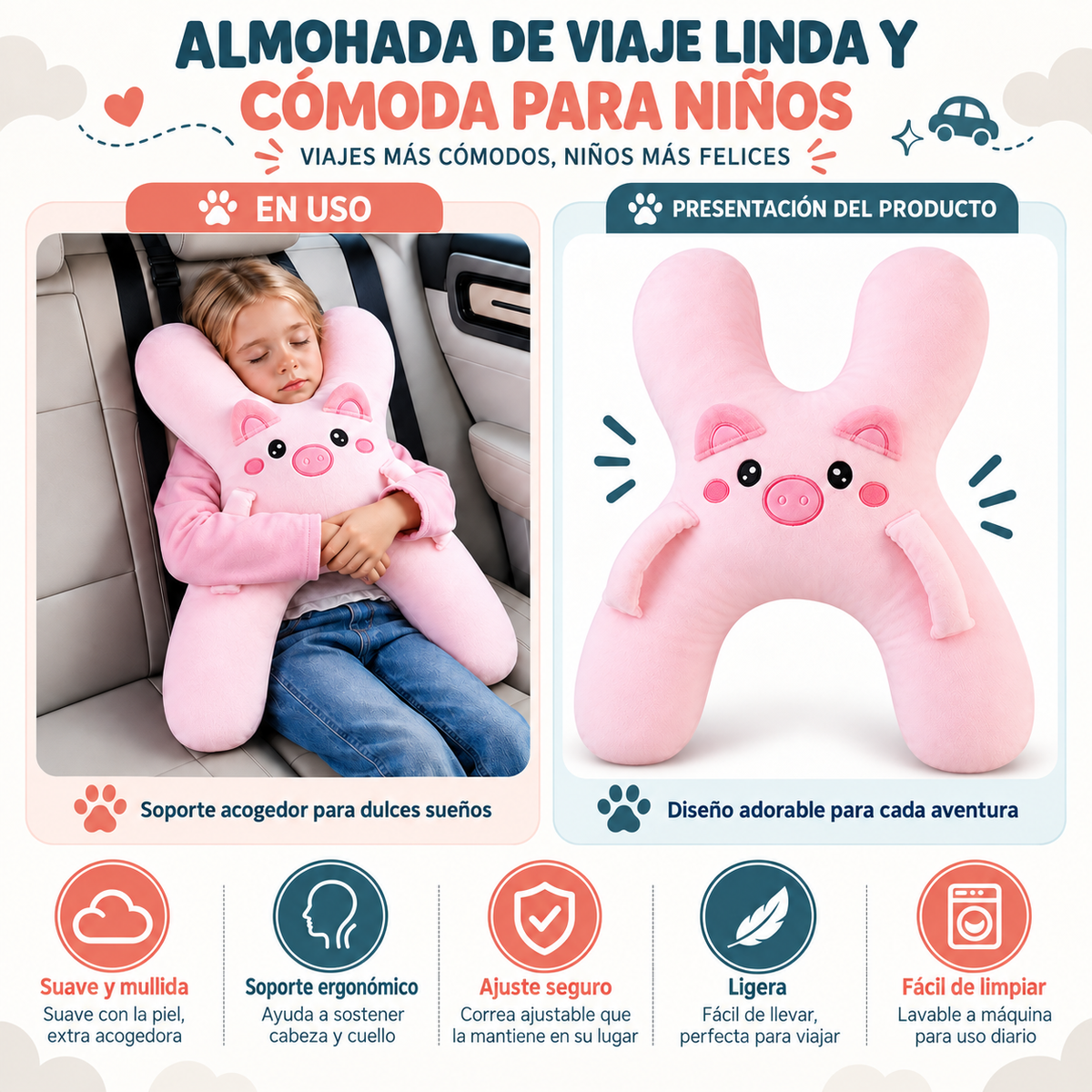 Almohada Infantil de Viaje ViaMimo