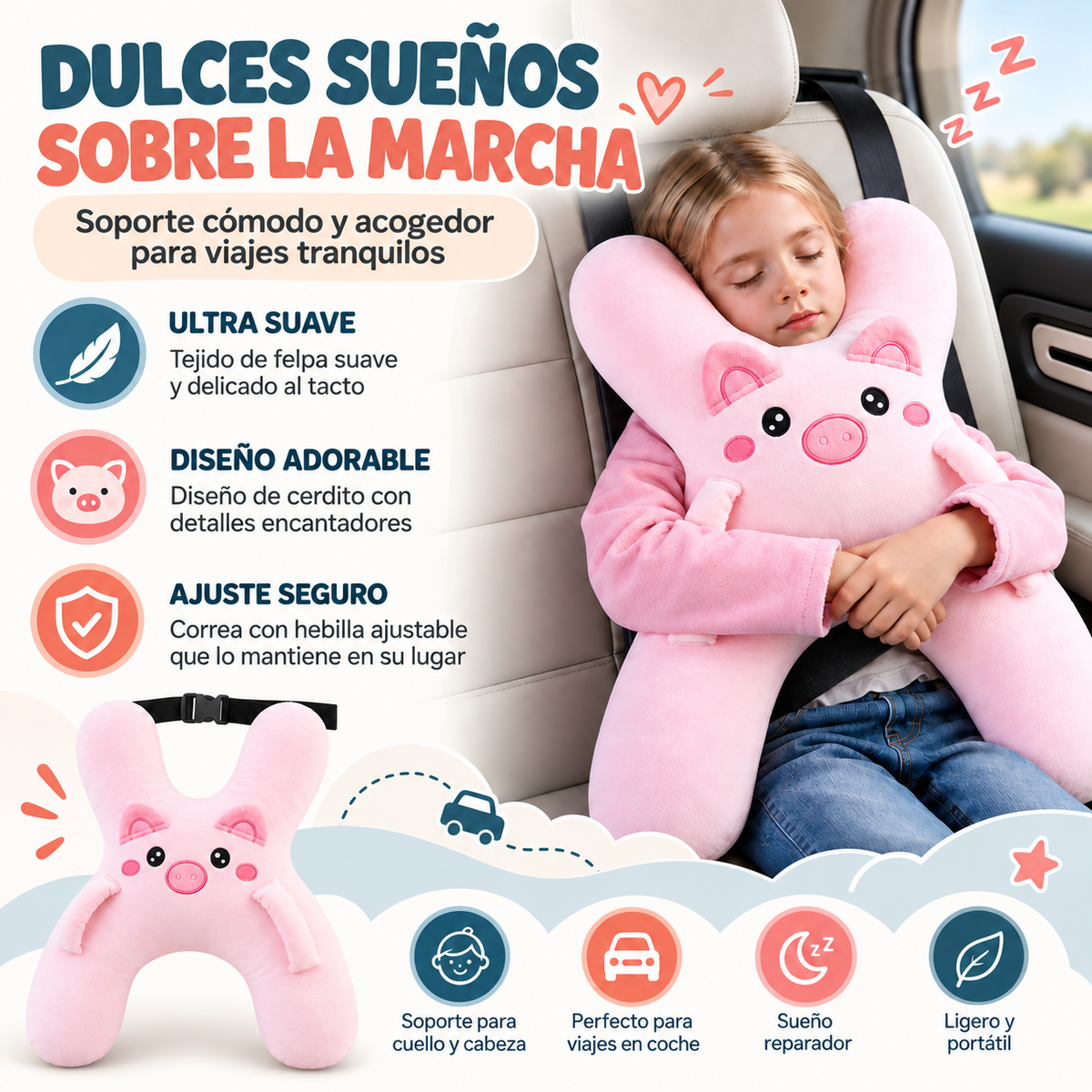 Almohada Infantil de Viaje ViaMimo