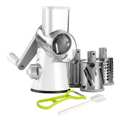 Hand Crank Rotary Cheese Grater 3-in-1 Stainless Steel Vegetable Shredder Slicer