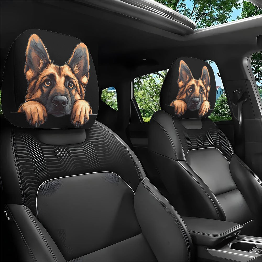 2Pcs Funny Cartoon Car Headrest Covers