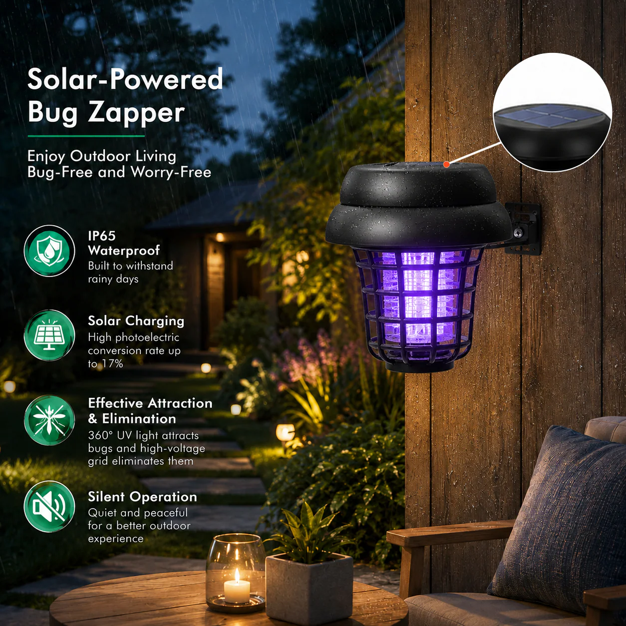 Solar-Powered Mosquito Killer Lamp