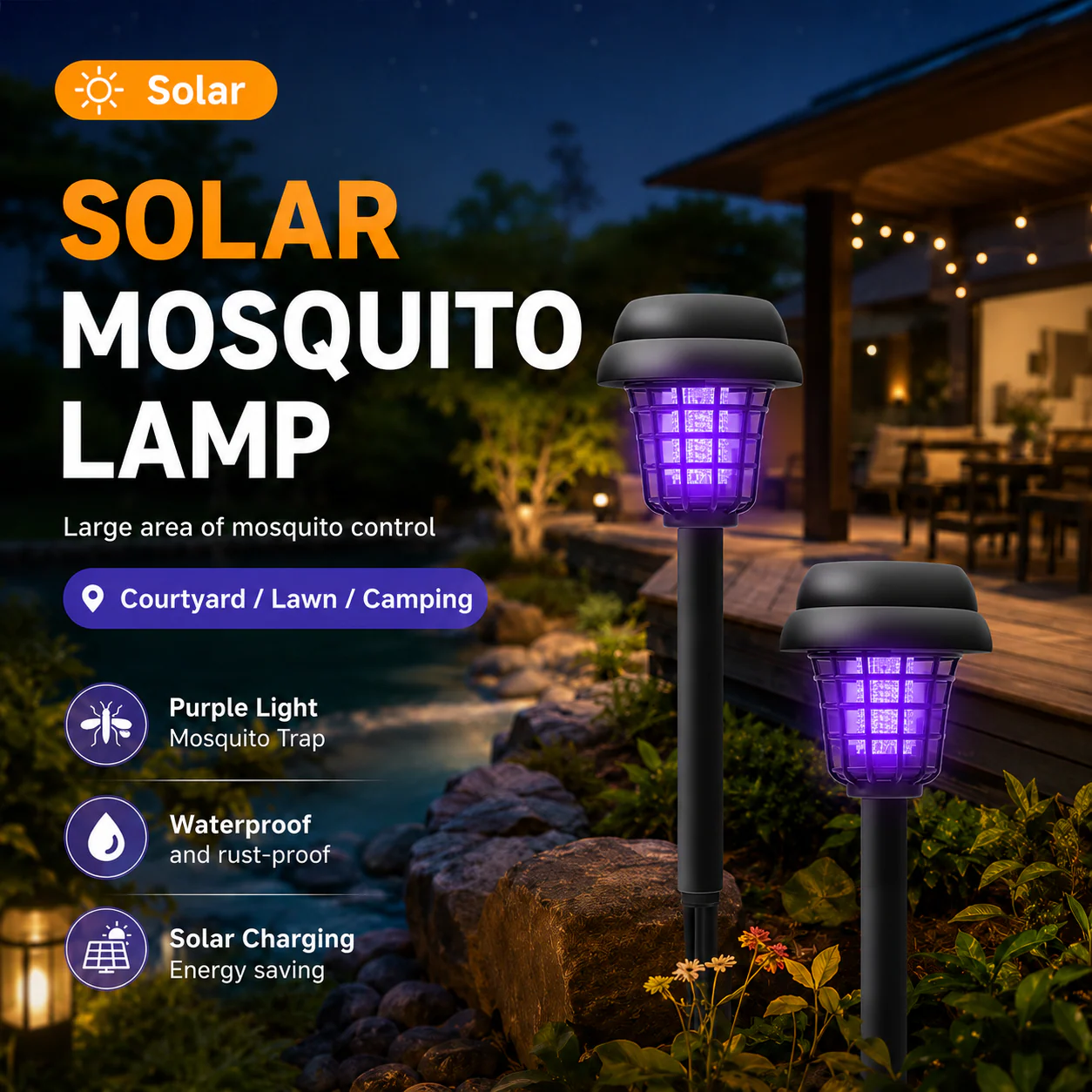 Solar-Powered Mosquito Killer Lamp