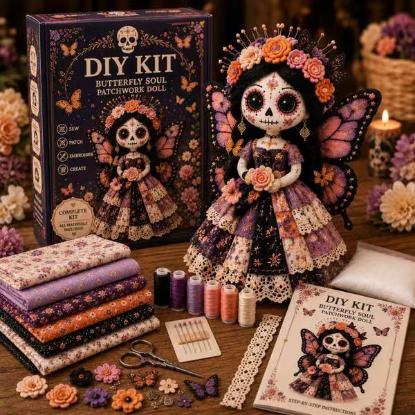 🔥LAST DAY 50% OFF - 🎃Day of the Dead Patchwork Doll DIY Sewing Kit