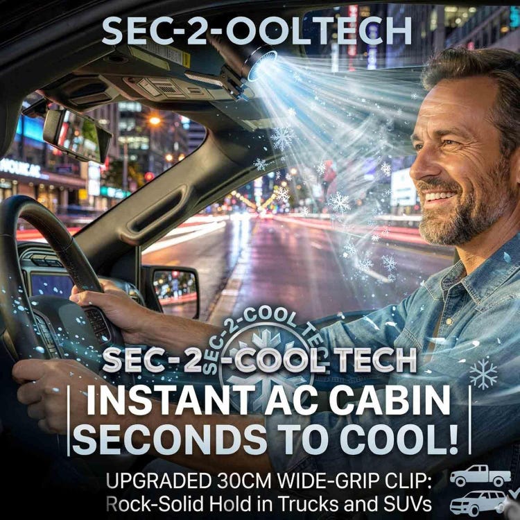 2026 Semiconductor Cooling Car Fan – 100 Speeds, 360° Rotation, 20Hr Battery