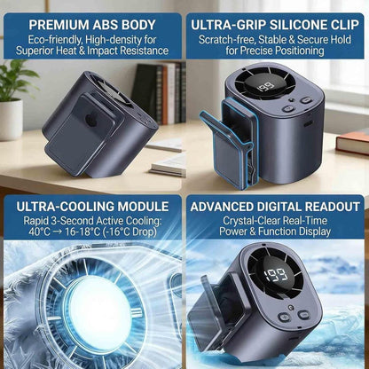 2026 Semiconductor Cooling Car Fan – 100 Speeds, 360° Rotation, 20Hr Battery