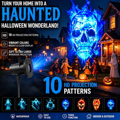 🎃 Halloween Skull Dynamic Light 10 Unique HD Projection Patterns