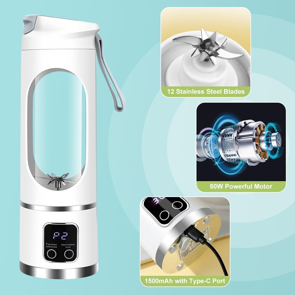 USB Rechargeable Personal Blender with LED Display
