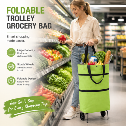 Foldable Trolley Grocery Bag 30L