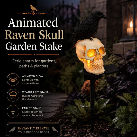 🎃Halloween Skull Raven Light Yard Decor
