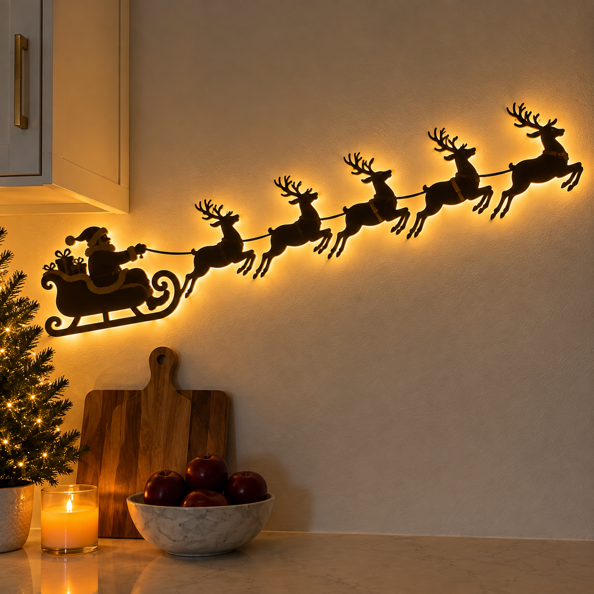 Reindeer Sleigh Press On