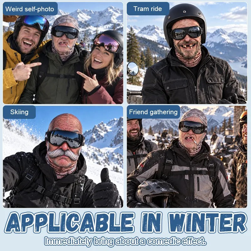🤣 Funny Realistic Face Ski Mask – Full Coverage Balaclava for Skiing, Snowboarding & Winter Fun
