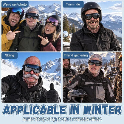 🤣 Funny Realistic Face Ski Mask – Full Coverage Balaclava for Skiing, Snowboarding & Winter Fun