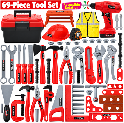 🔥 Ultimate Kids Tool Kit – Hands-On Pretend Workshop for Little Builders