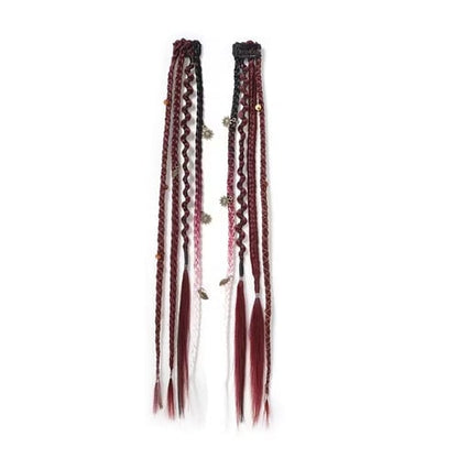 🔥2026 Boho Dreadlock Clip-In Hair Extensions 🌿 – 20" Braided Hair with Beads & Charms