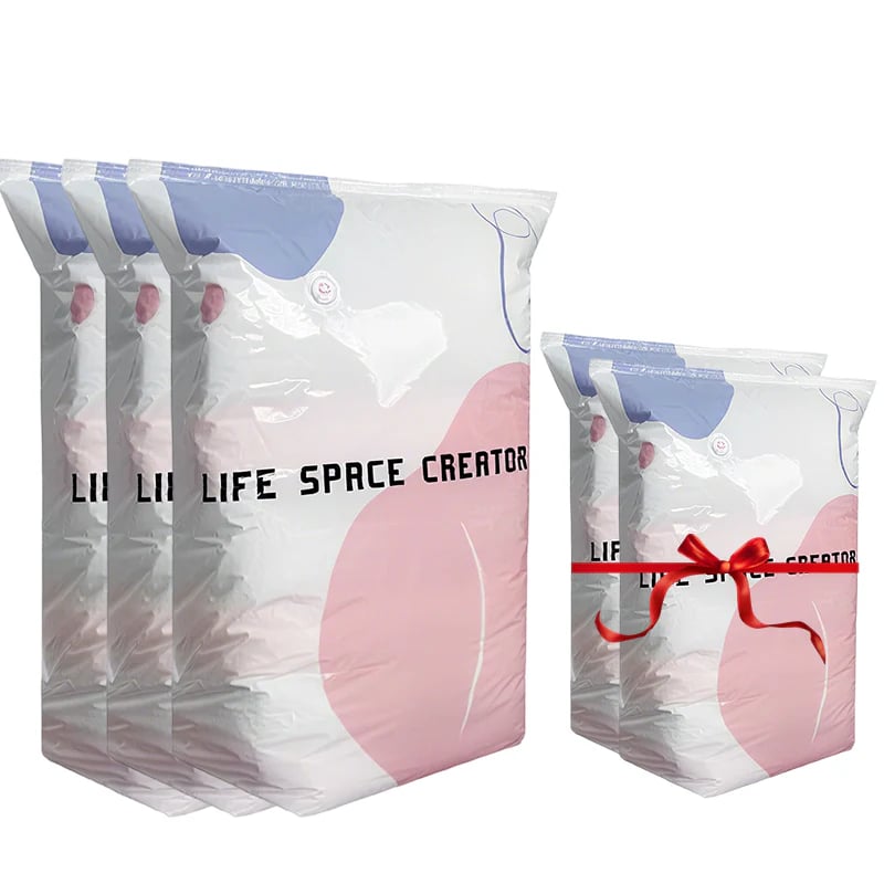 💐 BUY 2 GET 1 FREE!🧳No‐Pump Vacuum Storage Compression Bags – Press & Seal, No Pump Needed. Saves 80% Space, Keeps Clothes Dry & Dust‐Free✨
