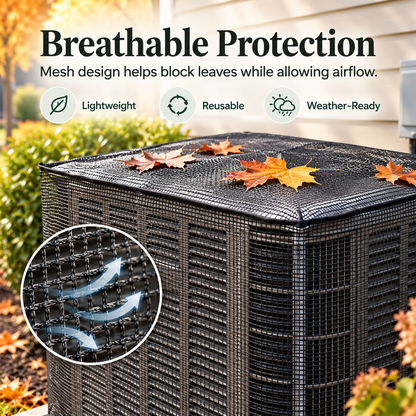 🍂Breathable Full-Mesh Outdoor AC Cover – Leaf & Debris Guard with Secure Fit