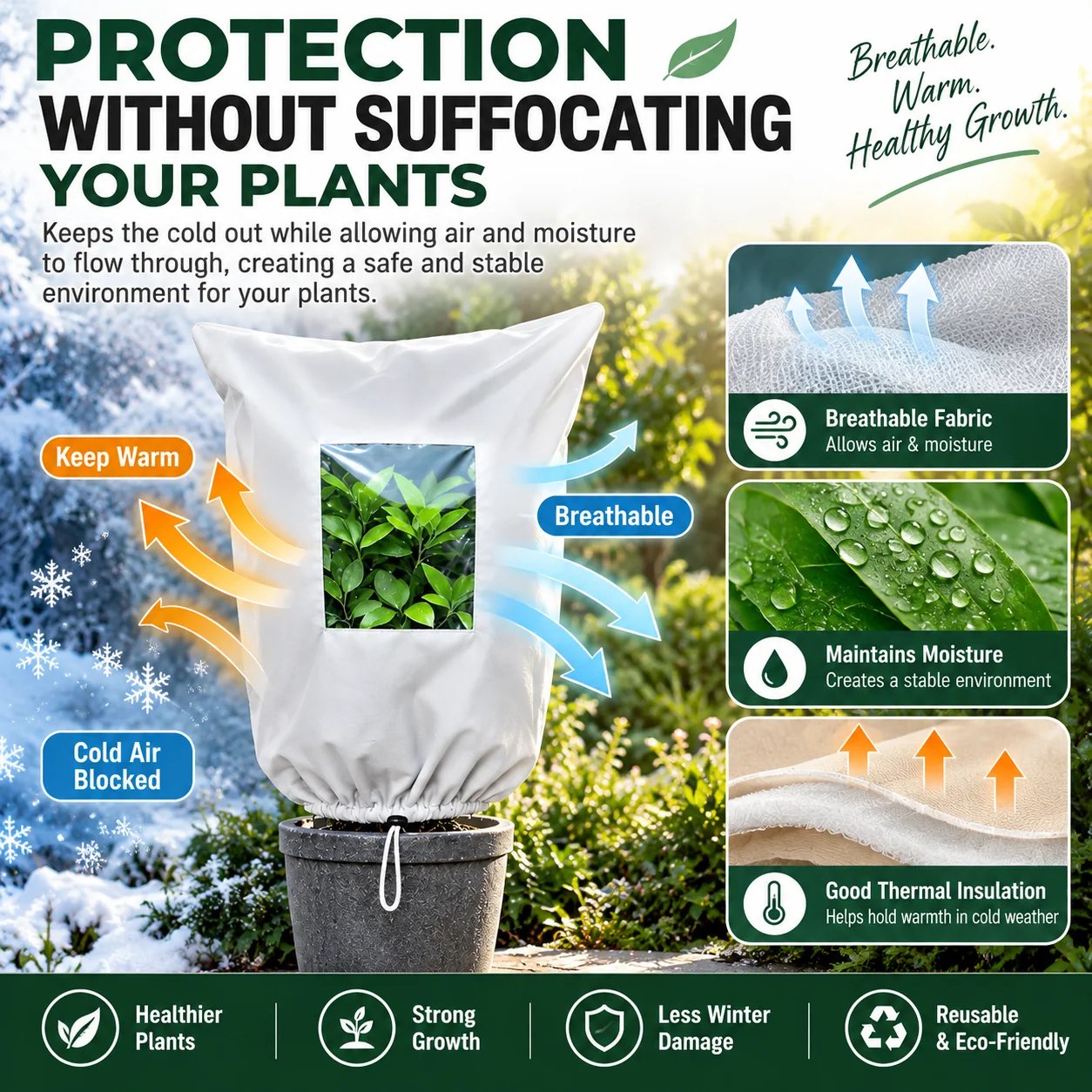 🌿 Winter Garden Must Have | Reusable Frost Protection Covers for Plants, Shrubs & Young Trees ❄️